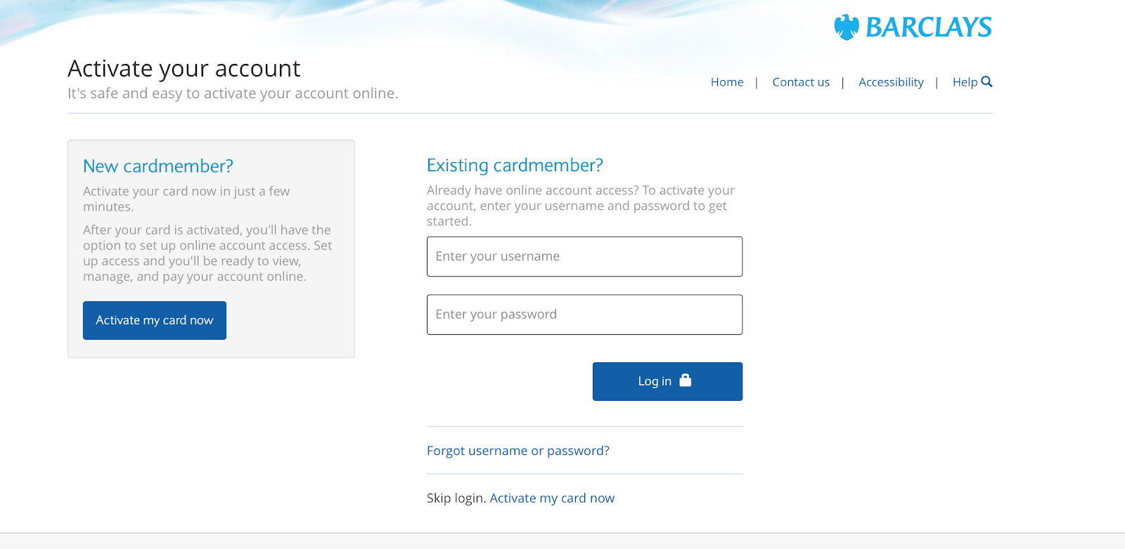 Activate BarclayCard