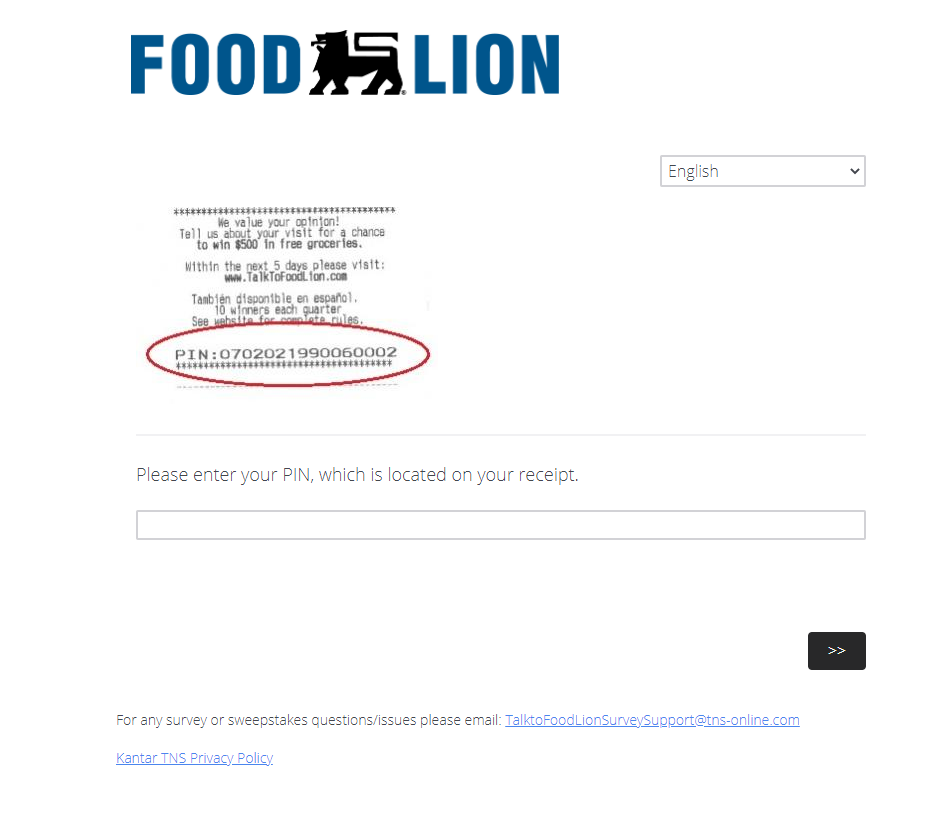 Food Lion survey
